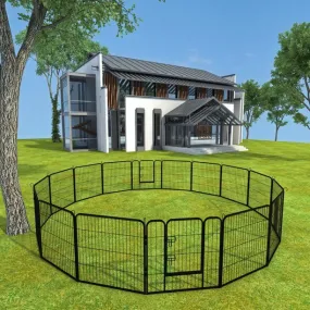 16 Panels Large Indoor Metal Pet Fence