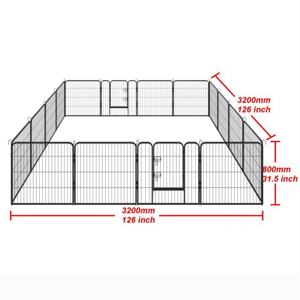 16 Panels Large Indoor Metal Pet Fence