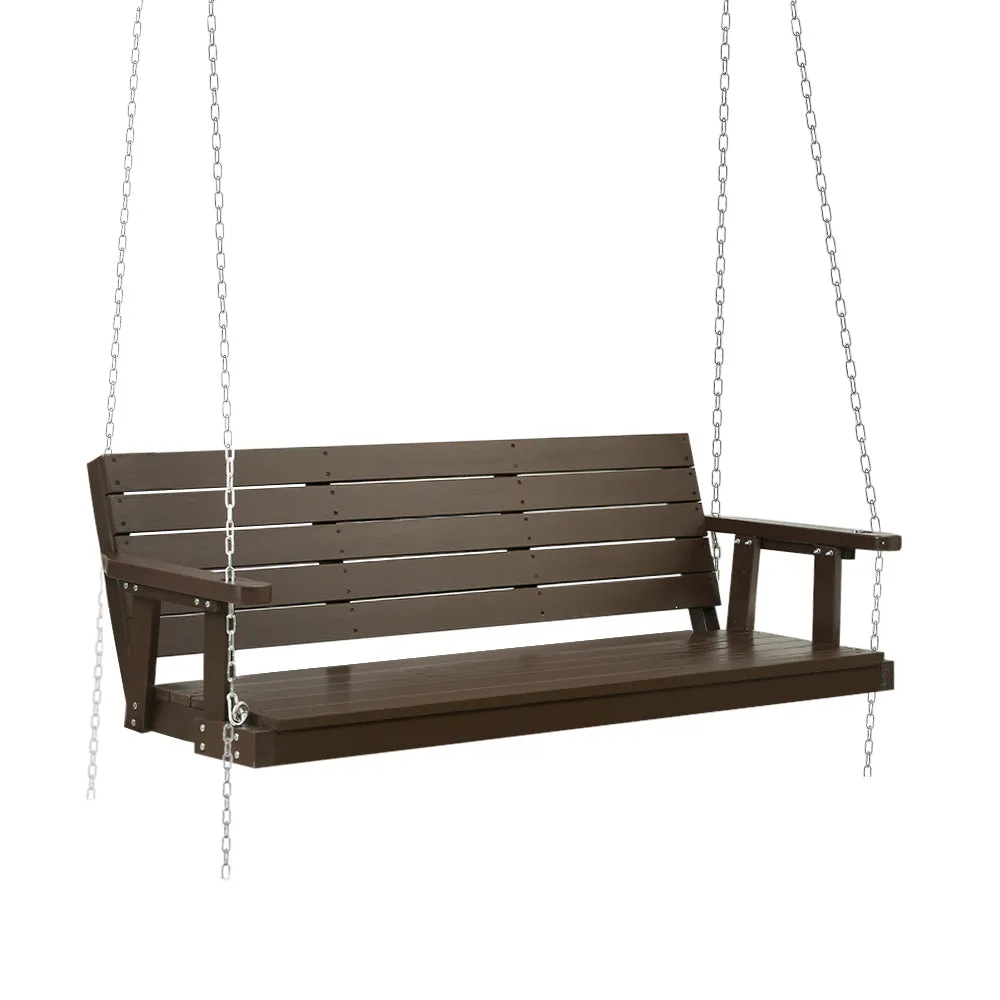 3 Seater Solid Fir Wood Porch Swing Chair with Chain - Gardeon