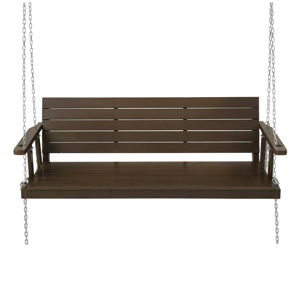 3 Seater Solid Fir Wood Porch Swing Chair with Chain - Gardeon