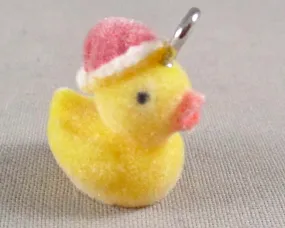 50% OFF!! Flocky Rubber Ducky with Santa Hat Charm 1pc (0985)