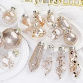 52pcs Champagne Christmas Balls Ornaments Set