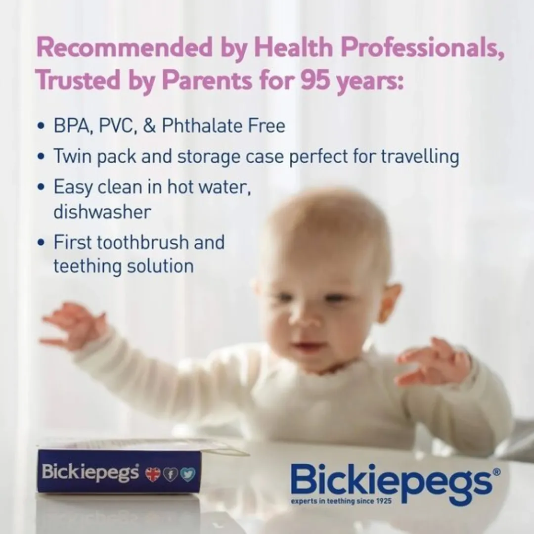 Bickiepegs 2 Gum Massaging Finger Toothbrushe 0  Months (T)