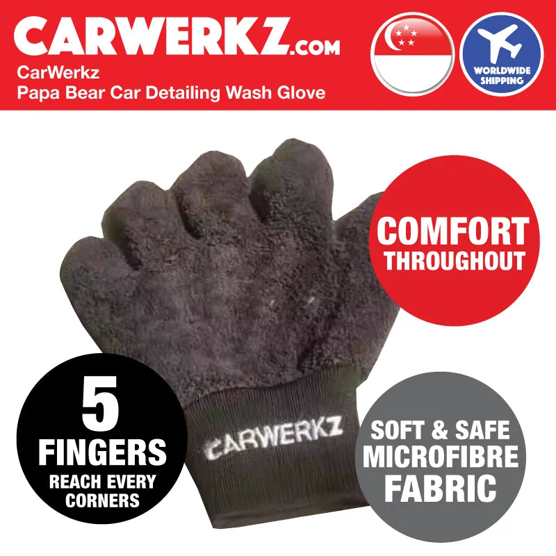 Carwerkz Papa Bear Detailing Wash Glove (The ergonomic car detailing wash glove that help you clean more thoroughly)