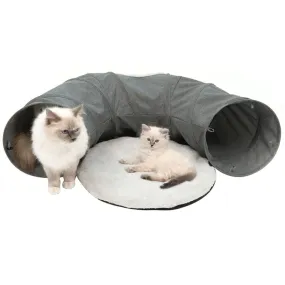 Catit Vesper Cat Tunnel with Sleeping Cushion in Gray