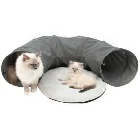 Catit Vesper Cat Tunnel with Sleeping Cushion in Gray