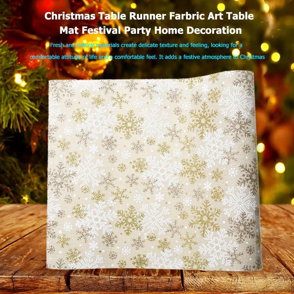 Christmas Table Runner Farbric Art Table Mat Festival Party Home Decoration