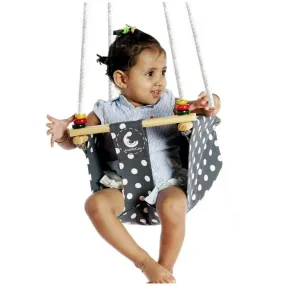 CuddlyCoo Toddler Swing - Grey Polka