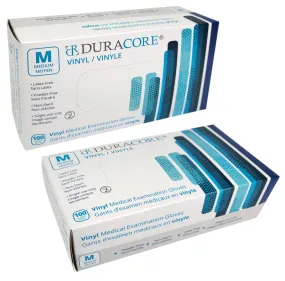 DURACORE, Vinyl Medical Examination Gloves, Medium (100)