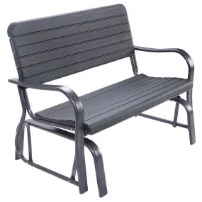 Giantex Swing Glider Porch Chair Steel, Patio Loveseat Bench for 2 Person, Rocking Glider Bench Seating