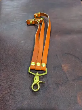 Handmade Brown Leather Duck Strap for 3 Birds