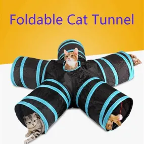 Hot 2/3/4/5 Holes 14 Colors Foldable Pet Cat Tunnel Indoor Outdoor Pet Cat Training Toy for Cat Rabbit Animal Play Tunnel Tube