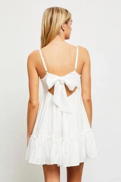 Lace Trimmed Tie Back Dress