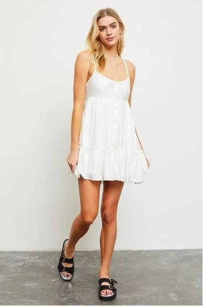 Lace Trimmed Tie Back Dress