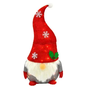 Light Up Gonk Christmas Decoration Festive Gnome White LED 74cm