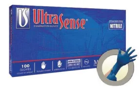 Microflex Large Blue 11.4" UltraSense EC 4.7 mil Nitrile Ambidextrous Non-Sterile Powder-Free Disposable Gloves With Textured Fingers Finish And Extended, Beaded Cuffs (100 Each Per Box)