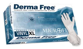 Microflex Large Clear 9.5" Derma Free 4.3 mil Vinyl Ambidextrous Non-Sterile Powder-Free Disposable Gloves With Smooth Finish And Beaded Cuffs (100 Each Per Box)