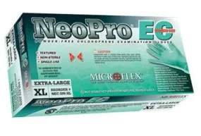 Microflex Large Green 12" NeoPro EC 6.3 mil Chloroprene Ambidextrous Non-Sterile Powder-Free Disposable Gloves With Textured Fingers Finish And Extended, Beaded Cuffs (50 Each Per Box)