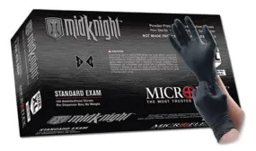 Microflex Small Black 9.6" MidKnight 4.7 mil Nitrile Ambidextrous Non-Sterile Powder-Free Disposable Gloves With Textured Finish And Beaded Cuffs (100 Each Per Box)