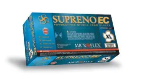 Microflex X-Large Blue 11.6" Supreno EC 5.9 mil Nitrile Ambidextrous Non-Sterile Powder-Free Disposable Gloves With Textured Fingers Finish, Extended, Beaded Cuffs And Polymer Inner Coating