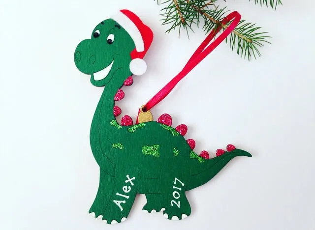 Personalised Dinosaur Christmas Tree Decoration