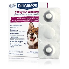 PetArmor® 7 Way De-Wormer (Pyrantel Pamoate and Praziquantel) for Medium and Large Dogs