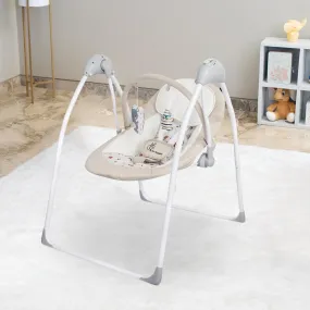 R for Rabbit Snicker The Playful Automatic Baby Swing with Hanging Toys and Remote Control Swing for Newborn Baby with 6 Month Warranty (Beige)