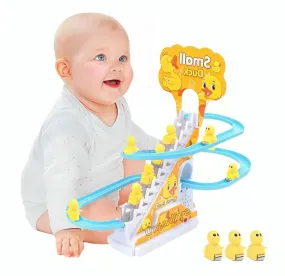 Umadiya® Duck Track Toys for Kids - Ducks Chasing Race Track Game Set - Small Ducks Stair Climbing Toys for Kids, Escalator Toy with Lights and Music - 3 Duck Included (Duck Track)