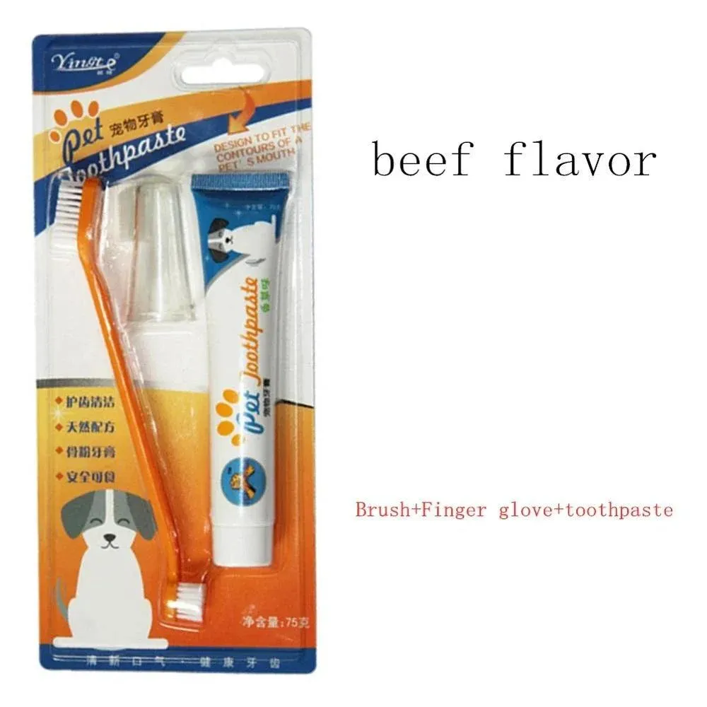 Vanilla Beef Pet Toothbrush Kit Cats Dogs