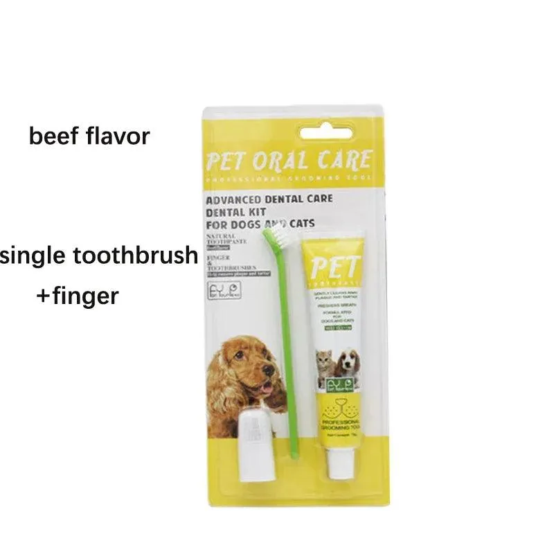 Vanilla Beef Pet Toothbrush Kit Cats Dogs