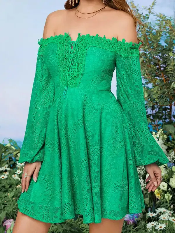 Women’s elegant and sweet Lace one-shoulder Dress